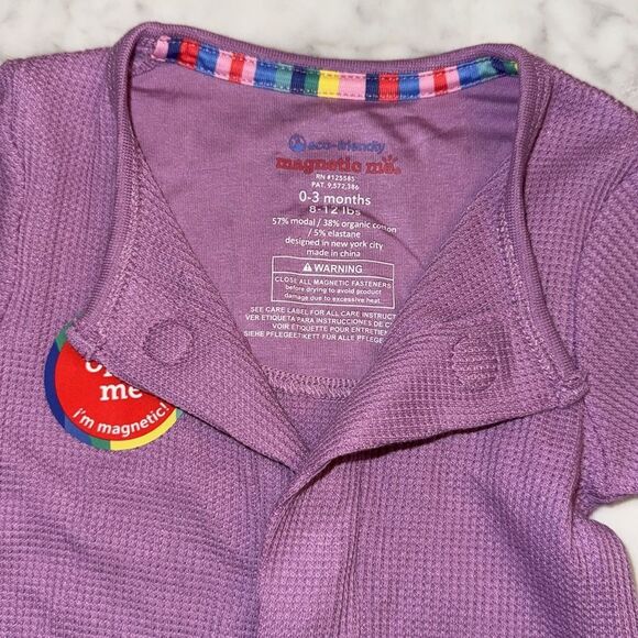 NWT Magnetic Me Purple Waffle Footie - Picture 3 of 6